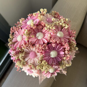 Bouquete grande de girasoles en rosa y lila